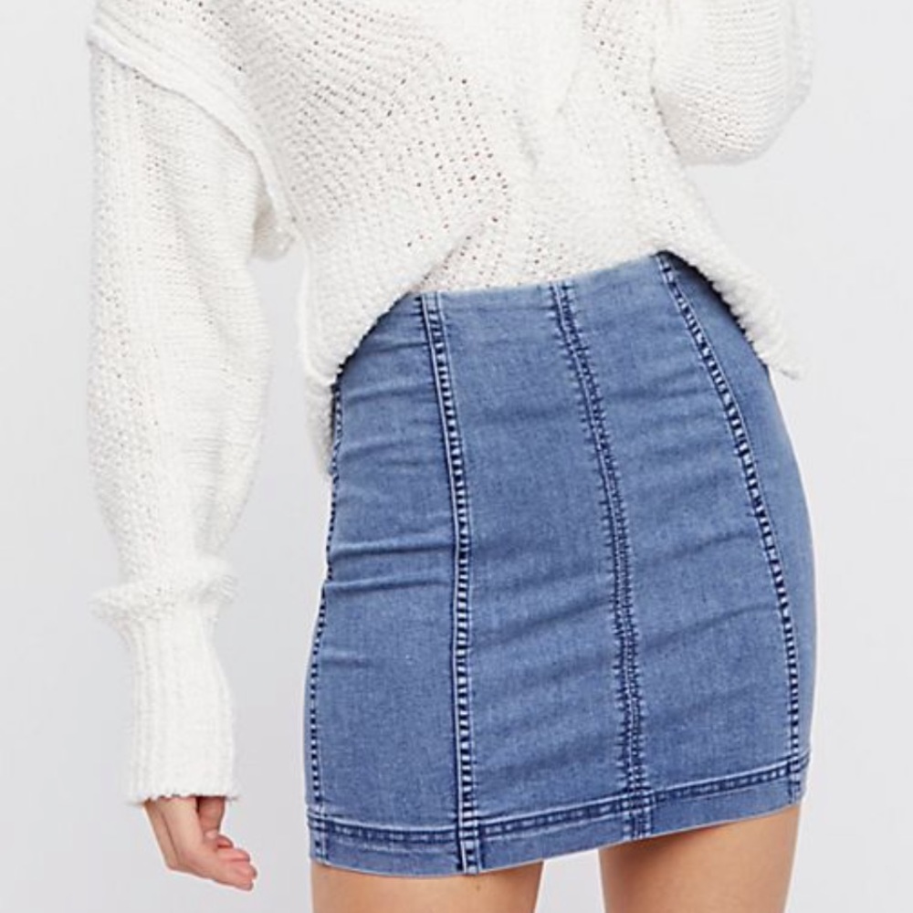 Free people denim skirt
